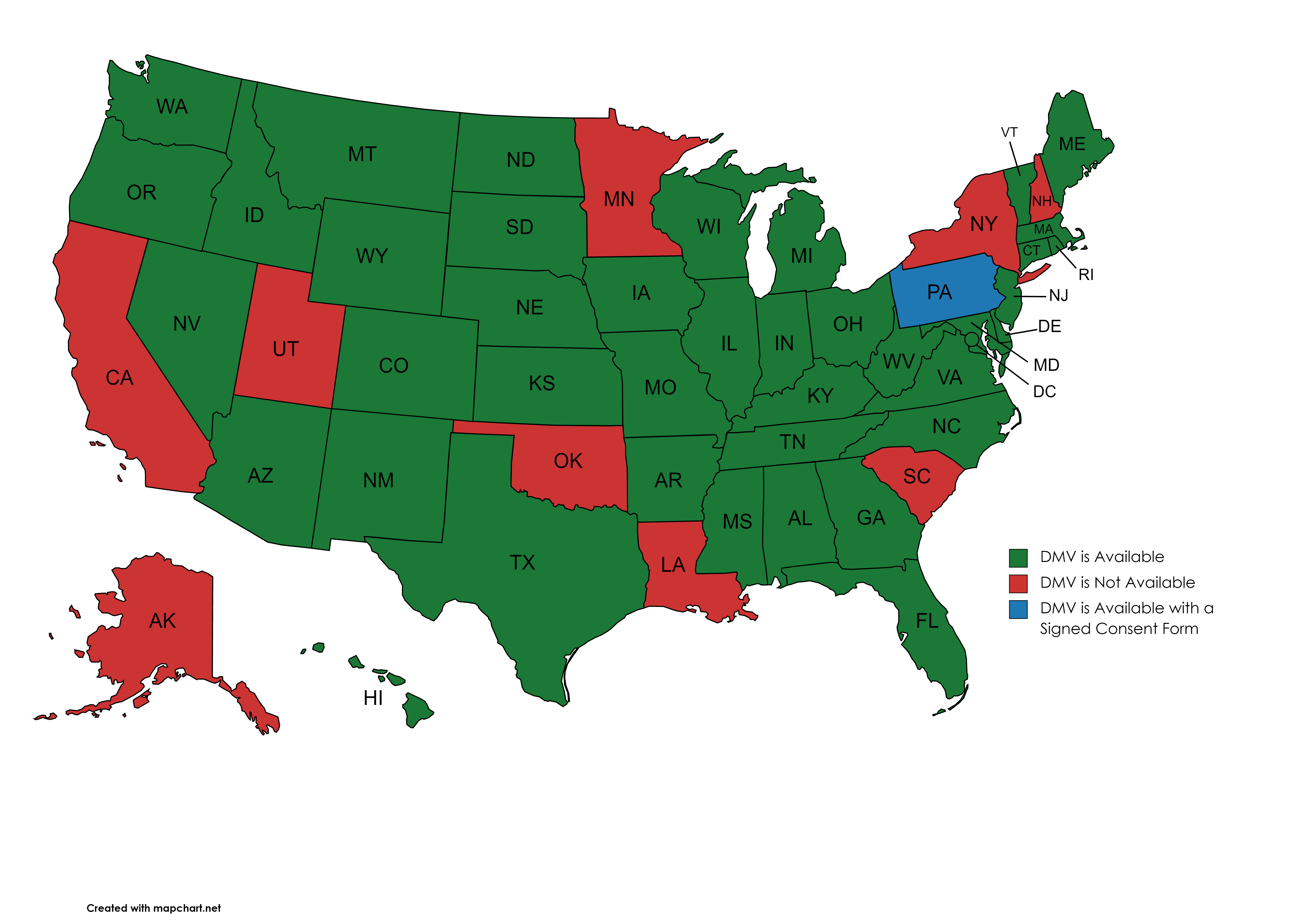 DMV Data Verification Participation Map Participants for DMV Data Verification Service